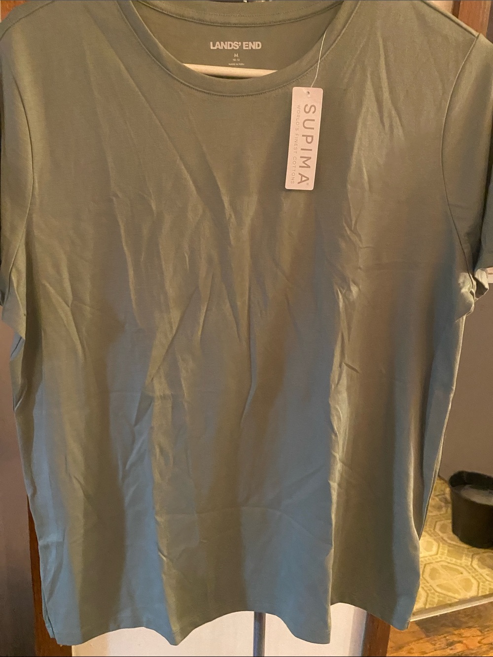 Lands' End Supima Cotton Tee in Olive